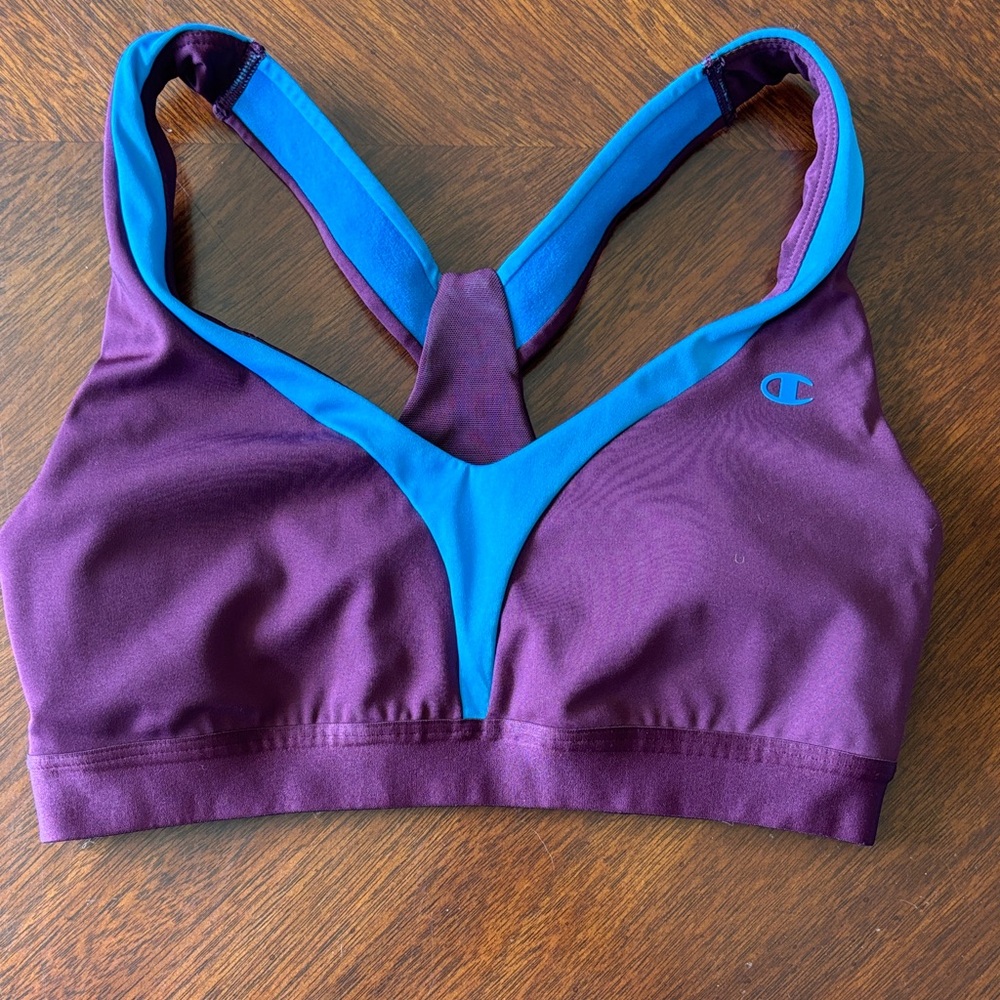 Champion Purple and Teal Racerback Sports Bra